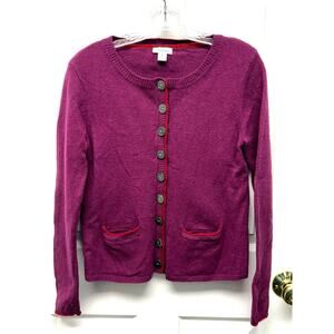 Sundance Purple Cardigan Wool Sweater Size M